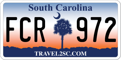 SC license plate FCR972
