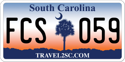 SC license plate FCS059