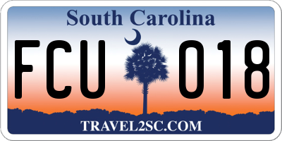 SC license plate FCU018