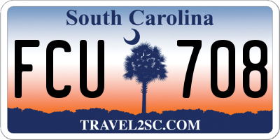 SC license plate FCU708