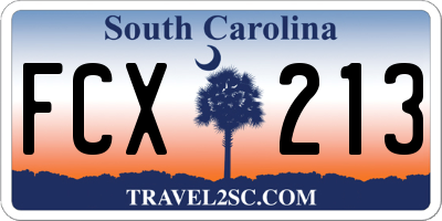 SC license plate FCX213