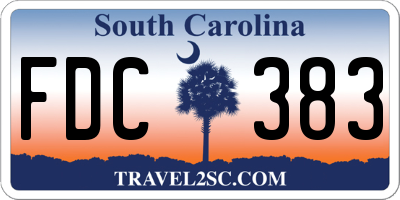 SC license plate FDC383