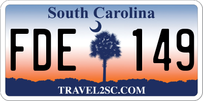 SC license plate FDE149