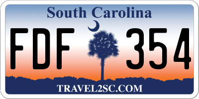 SC license plate FDF354
