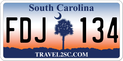 SC license plate FDJ134