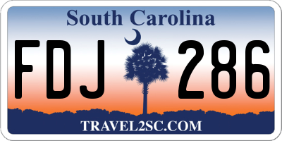 SC license plate FDJ286