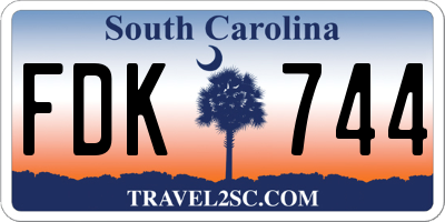SC license plate FDK744