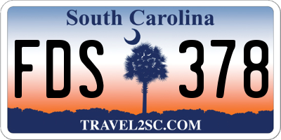 SC license plate FDS378