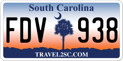 SC license plate FDV938