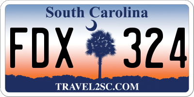 SC license plate FDX324