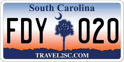 SC license plate FDY020