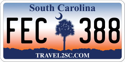 SC license plate FEC388