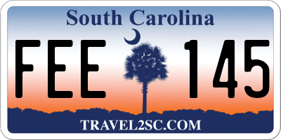 SC license plate FEE145