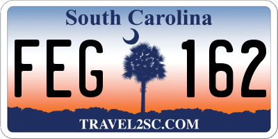 SC license plate FEG162