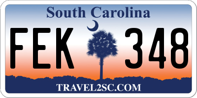 SC license plate FEK348