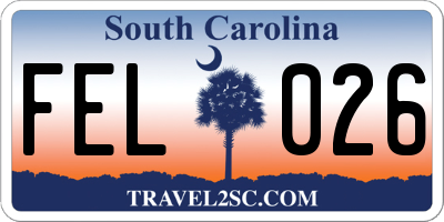 SC license plate FEL026