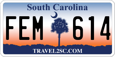 SC license plate FEM614