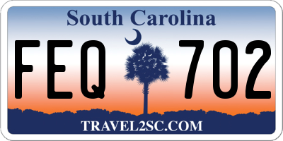 SC license plate FEQ702