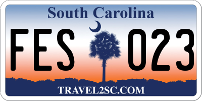 SC license plate FES023