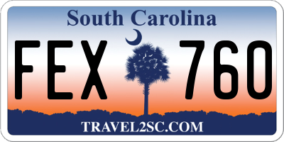 SC license plate FEX760