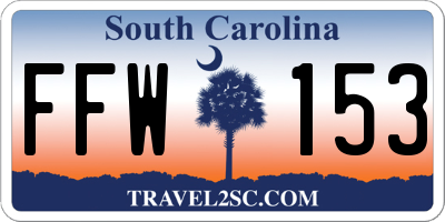 SC license plate FFW153