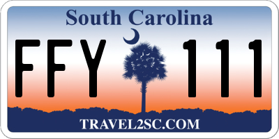 SC license plate FFY111