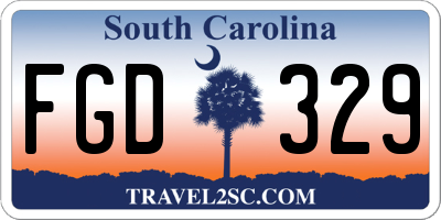 SC license plate FGD329