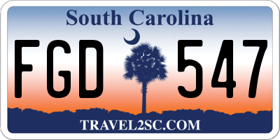 SC license plate FGD547