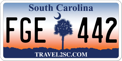 SC license plate FGE442