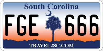 SC license plate FGE666