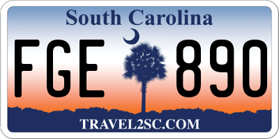 SC license plate FGE890