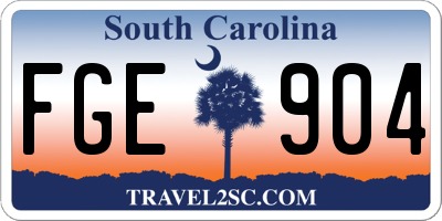 SC license plate FGE904