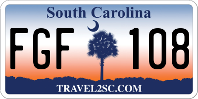 SC license plate FGF108