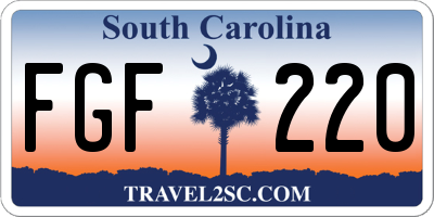 SC license plate FGF220