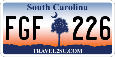 SC license plate FGF226