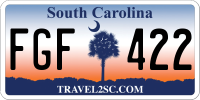 SC license plate FGF422