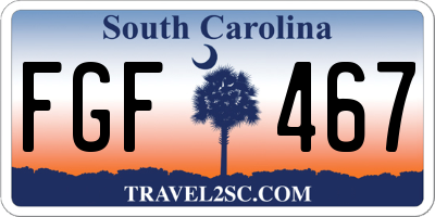 SC license plate FGF467
