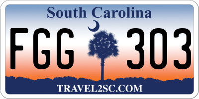 SC license plate FGG303