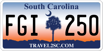 SC license plate FGI250