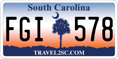 SC license plate FGI578
