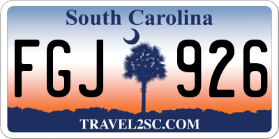SC license plate FGJ926