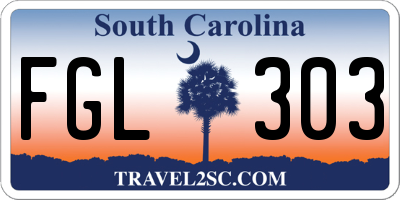 SC license plate FGL303