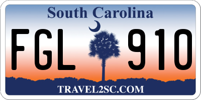 SC license plate FGL910