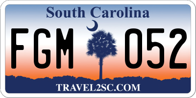 SC license plate FGM052