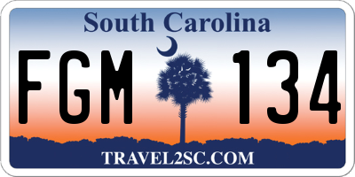 SC license plate FGM134