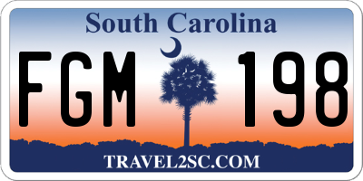 SC license plate FGM198