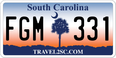 SC license plate FGM331