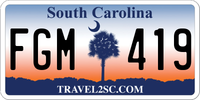 SC license plate FGM419