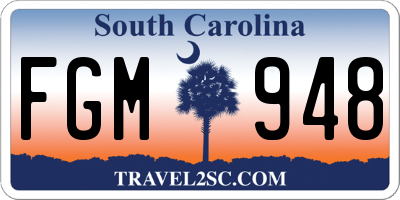 SC license plate FGM948