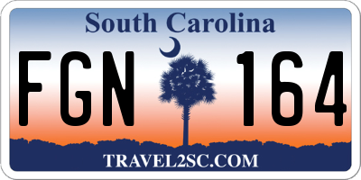 SC license plate FGN164